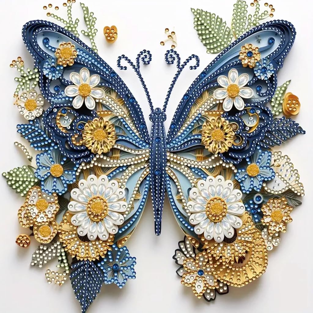 HASTHIP 5D Diamond Painting Kit - Three-dimensional Diamond Painting, Aesthetic Dazzling Diamond Painting Home Decor DIY Diamond Painting Art Kit with Accessories and Tools, 12x12 Inches (Butterfly) HASTHIP 5D Diamond Painting Kit - Three-dimensional Diamond Painting, Aesthetic Dazzling Diamond Painting Home Decor DIY Diamond Painting Art Kit with Accessories and Tools, 12x12 Inches (Butterfly)